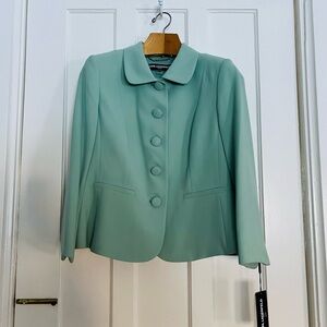 NWT New Karl Lagerfeld Womens Blazer Seafoam Green with Peter Pan Collar Size 8